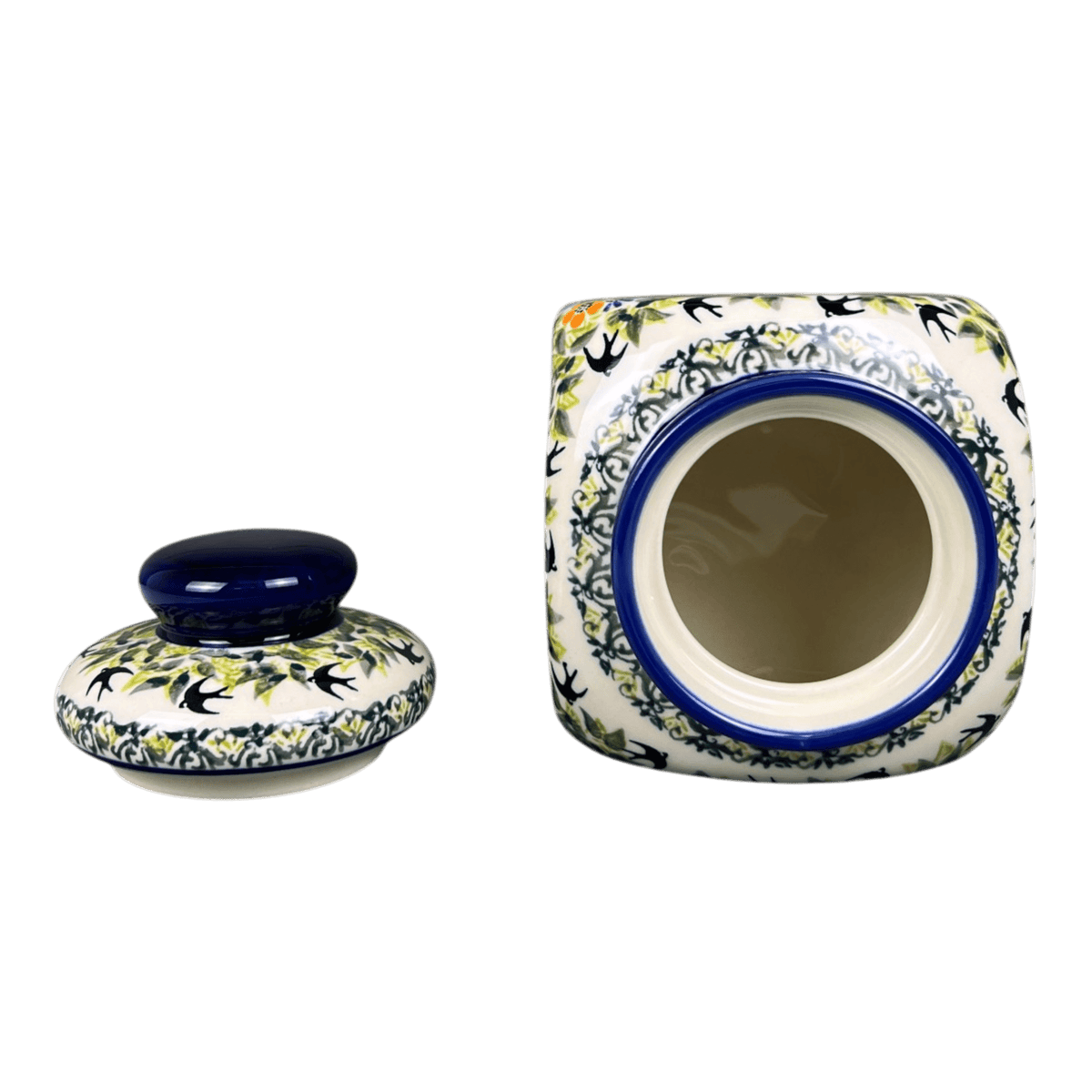 Canister, with Lid, 0.75 Liter in "Floral Swallows" by Zaklady | Y2001S-DU182