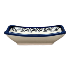 Polish Pottery Zaklady Tiny Rectangular Sauce Dish (Climbing Aster) | Y2024-A1145A Additional Image at PolishPotteryOutlet.com