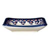 Polish Pottery Zaklady Tiny Rectangular Sauce Dish (Falling Blue Daisies) | Y2024-A882A at PolishPotteryOutlet.com