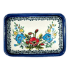 Polish Pottery Tiny Rectangular Sauce Dish (Floral Crescent) | Y2024-ART237 at PolishPotteryOutlet.com