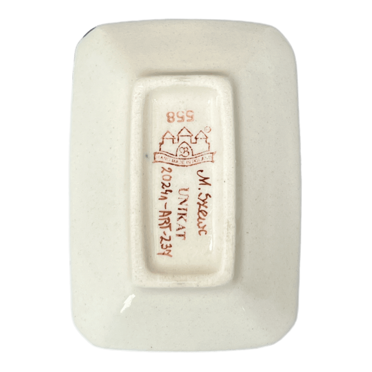 Sauce Dish, Rectangular, 3.75" x 2.75" Tiny in "Floral Crescent" by Zaklady | Y2024-ART237