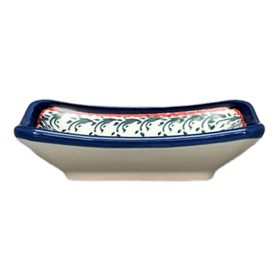 Polish Pottery Zaklady Tiny Rectangular Sauce Dish (Pansies in Bloom) | Y2024-ART277 Additional Image at PolishPotteryOutlet.com