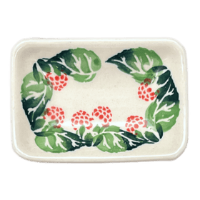 Polish Pottery Tiny Rectangular Sauce Dish (Raspberry Delight) | Y2024-D1170 Additional Image at PolishPotteryOutlet.com