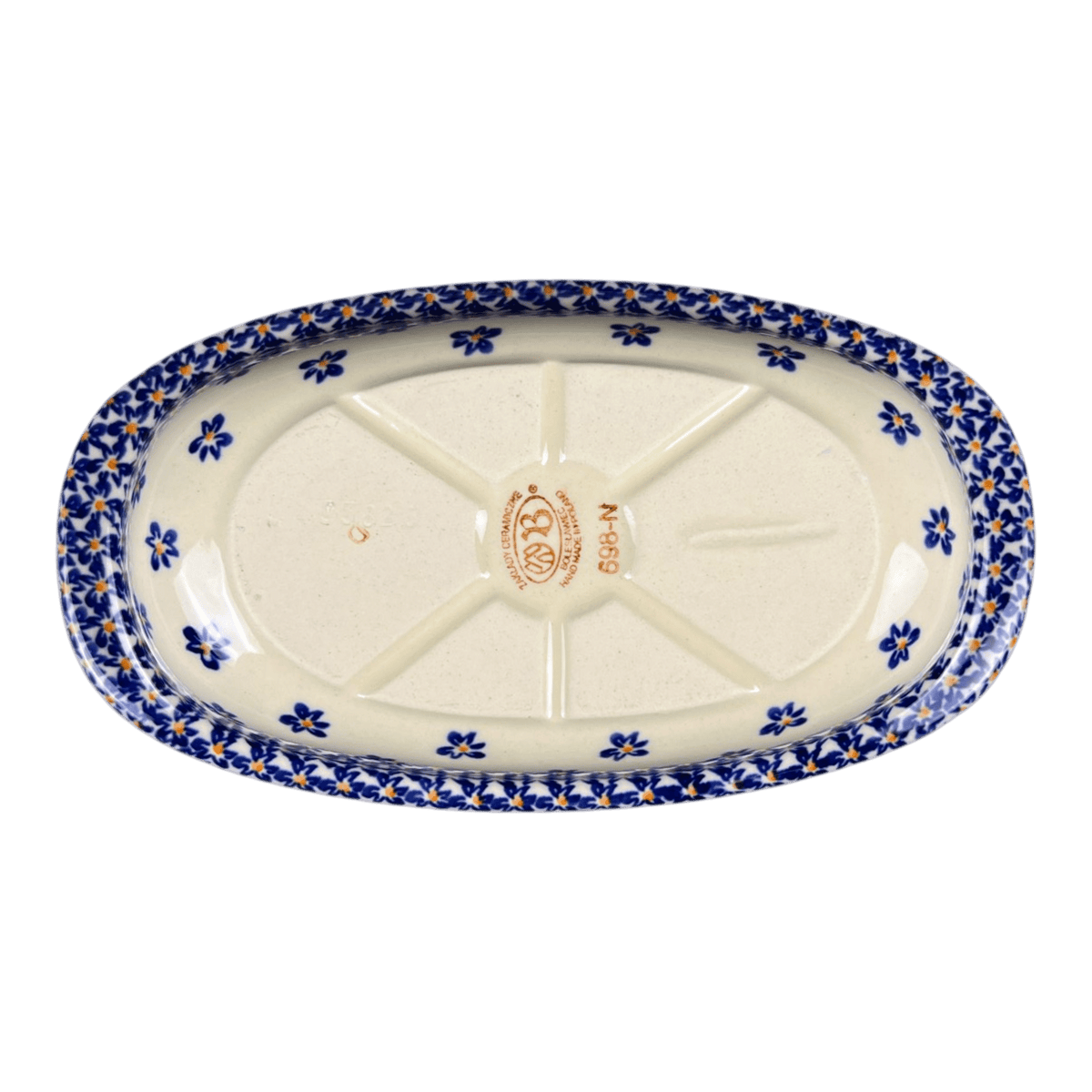 Baker, Oval, 9" x 4.5" in "Falling Blue Daisies" by Zaklady | Y227A-A882A
