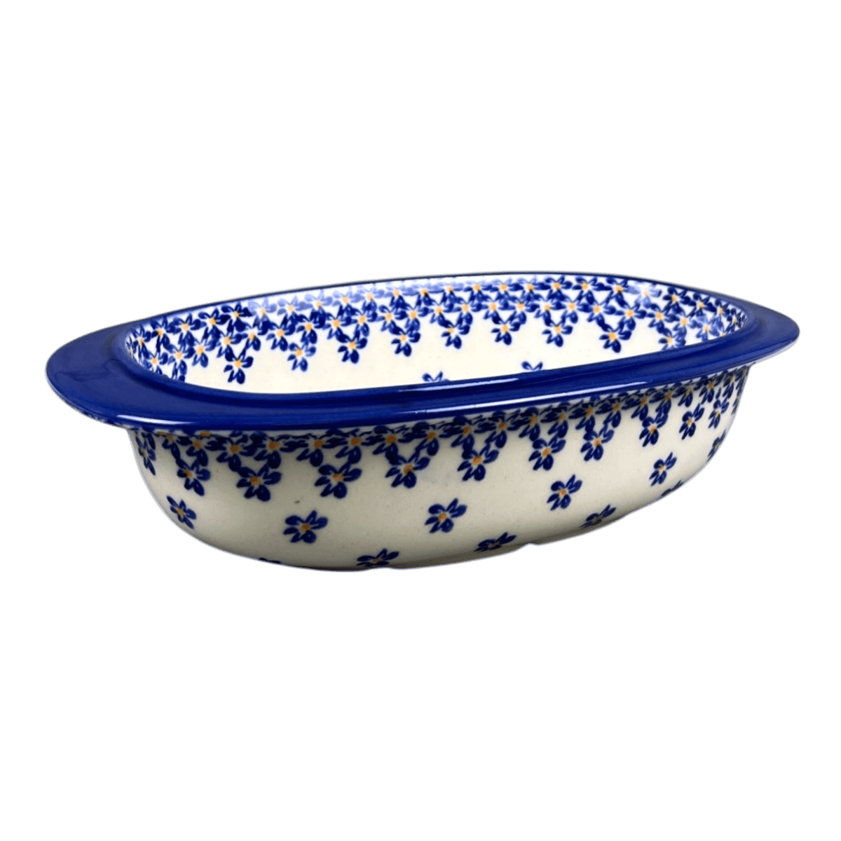 Baker, Oval, 9" x 4.5" in "Falling Blue Daisies" by Zaklady | Y227A-A882A