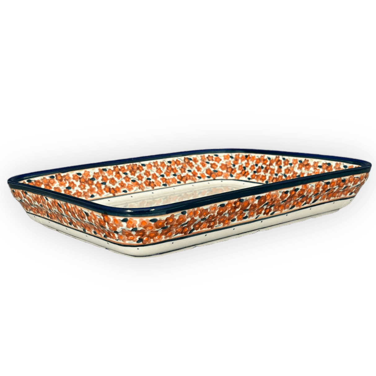 Baker, Rectangular, 9" x 11.75" in "Orange Wreath" by Zaklady | Y371A-DU52