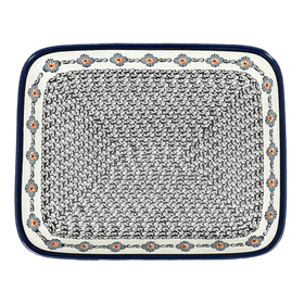Polish Pottery Zaklady 10.5" x 13" Rectangular Baker (Mesa Verde Midnight) | Y372A-A1159A Additional Image at PolishPotteryOutlet.com