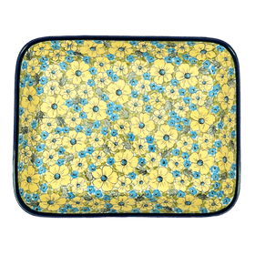Polish Pottery Zaklady 10.5" x 13" Rectangular Baker (Sunny Meadow) | Y372A-ART332 Additional Image at PolishPotteryOutlet.com