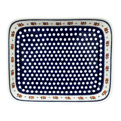 Baker, Rectangular, 10.5" x 13" in "Persimmon Dot" by Zaklady | Y372A-D479