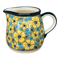 A picture of a Polish Pottery Zaklady 1.2 Liter Pitcher (Sunny Meadow) | Y463-ART332 as shown at PolishPotteryOutlet.com/products/1-2-liter-pitcher-sunny-meadow-y463-art332
