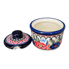 Polish Pottery Zaklady 4" Sugar Bowl (Butterfly Bouquet) | Y698-ART149 Additional Image at PolishPotteryOutlet.com