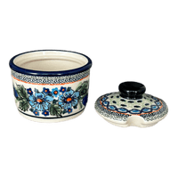 A picture of a Polish Pottery Zaklady 4" Sugar Bowl (Julie's Garden) | Y698-ART165 as shown at PolishPotteryOutlet.com/products/sugar-bowl-julies-garden-y698-art165