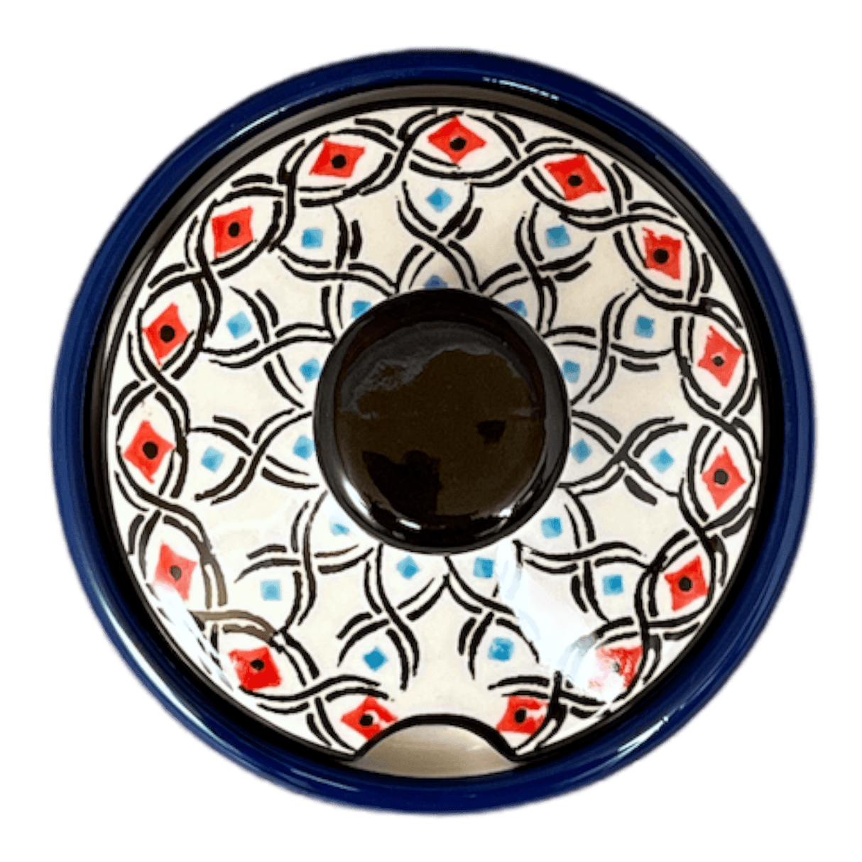 Bowl, Round, Sugar Bowl, 4" in "Beaded Turquoise" by Zaklady | Y698-DU203
