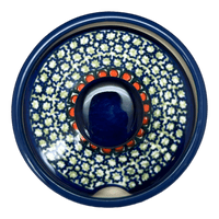 A picture of a Polish Pottery Zaklady 4" Sugar Bowl (Emerald Mosaic) | Y698-DU60 as shown at PolishPotteryOutlet.com/products/4-sugar-bowl-emerald-mosaic-y698-du60