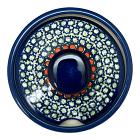 Polish Pottery Zaklady 4" Sugar Bowl (Emerald Mosaic) | Y698-DU60 Additional Image at PolishPotteryOutlet.com