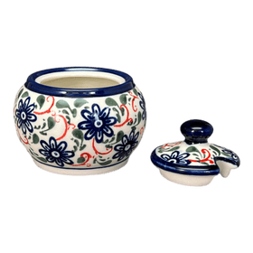 Polish Pottery Zaklady Small Bubble Sugar Bowl (Swirling Flowers) | Y729-A1197A Additional Image at PolishPotteryOutlet.com