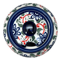A picture of a Polish Pottery Zaklady Small Bubble Sugar Bowl (Swirling Flowers) | Y729-A1197A as shown at PolishPotteryOutlet.com/products/small-bubble-sugar-bowl-swirling-flowers-y729-a1197a