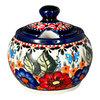 Polish Pottery Zaklady Small Bubble Sugar Bowl (Butterfly Bouquet) | Y729-ART149 at PolishPotteryOutlet.com