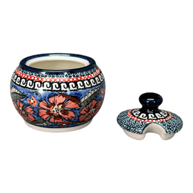 Polish Pottery Zaklady Small Bubble Sugar Bowl (Exotic Reds) | Y729-ART150 Additional Image at PolishPotteryOutlet.com