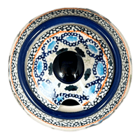 A picture of a Polish Pottery Zaklady Small Bubble Sugar Bowl (Julie's Garden) | Y729-ART165 as shown at PolishPotteryOutlet.com/products/small-bubble-sugar-bowl-julies-garden-y729-art165