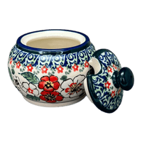 A picture of a Polish Pottery Zaklady Small Bubble Sugar Bowl (Cosmic Cosmos) | Y729-ART326 as shown at PolishPotteryOutlet.com/products/small-bubble-sugar-bowl-cosmic-cosmos-y729-art326