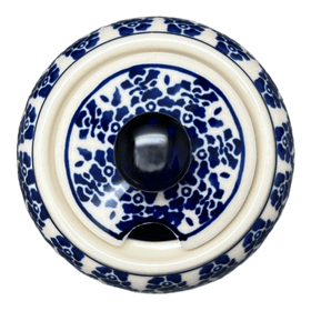 Polish Pottery Zaklady Small Bubble Sugar Bowl (Rooster Blues) | Y729-D1149 Additional Image at PolishPotteryOutlet.com