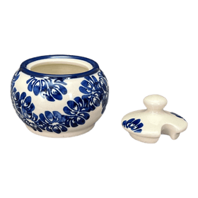 Polish Pottery Zaklady Small Bubble Sugar Bowl (Blue Floral Vines) | Y729-D1210A Additional Image at PolishPotteryOutlet.com