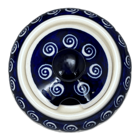 Polish Pottery Zaklady Small Bubble Sugar Bowl (Swirling Hearts) | Y729-D467 Additional Image at PolishPotteryOutlet.com