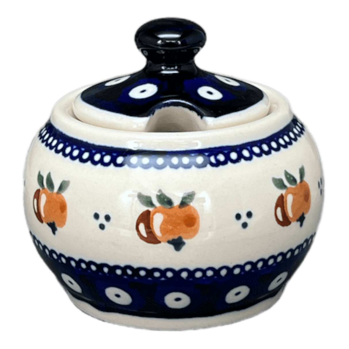 Bowl, Round, Bubble, Sugar Bowl, Small, 3.5" in "Persimmon Dot" by Zaklady | Y729-D479