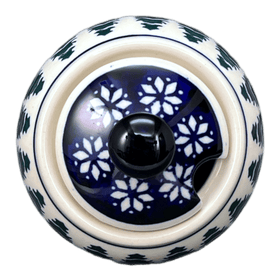Polish Pottery Zaklady Small Bubble Sugar Bowl (Floral Pine) | Y729-D914 Additional Image at PolishPotteryOutlet.com