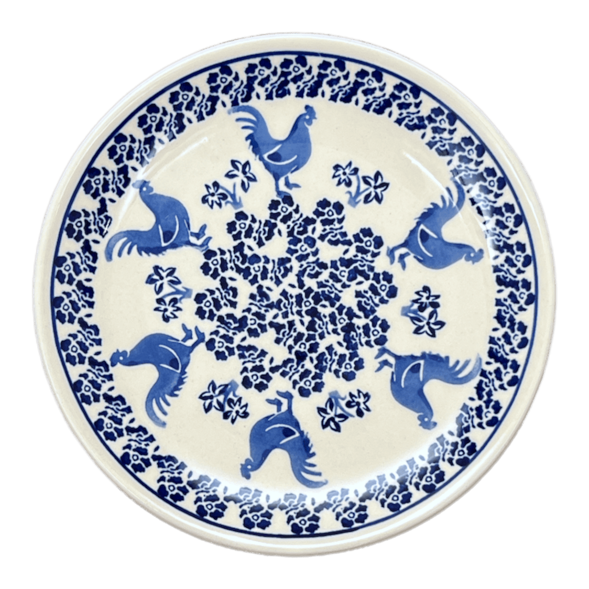 Plate, Round, Dessert, 7.75" in "Rooster Blues" by Zaklady | Y814-D1149