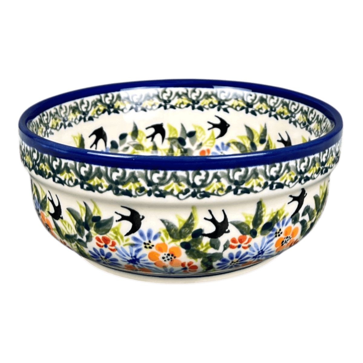 Bowl, Round, Magnolia, 6" in "Floral Swallows" by Zaklady | Y833A-DU182