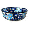Polish Pottery Zaklady 6" Magnolia Bowl (Garden Party Blues) | Y833A-DU50 at PolishPotteryOutlet.com