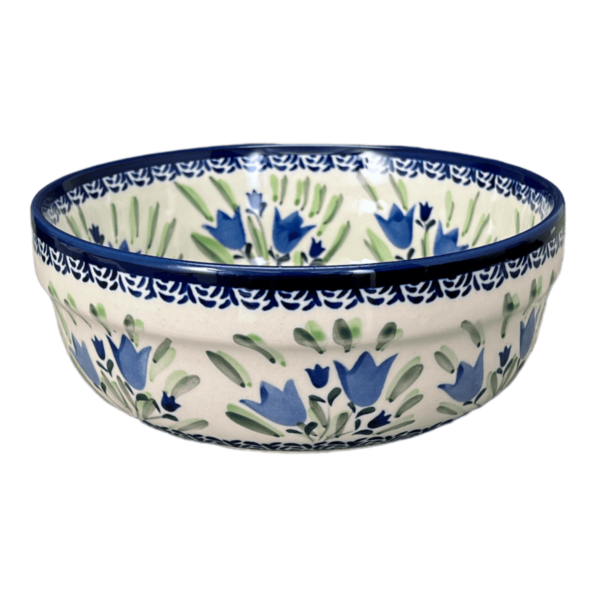 Bowl, Round, Magnolia, 8" in "Blue Tulips" by Zaklady | Y835A-ART160