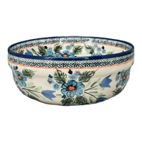 A picture of a Polish Pottery Zaklady 8" Magnolia Bowl (Julie's Garden) | Y835A-ART165 as shown at PolishPotteryOutlet.com/products/8-round-magnolia-bowl-julies-garden-y835a-art165
