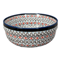 A picture of a Polish Pottery Zaklady 8" Magnolia Bowl (Beaded Turquoise) | Y835A-DU203 as shown at PolishPotteryOutlet.com/products/8-magnolia-bowl-beaded-turquoise-y835a-du203