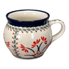 Polish Pottery Zaklady 16 oz. Large Belly Mug (Scarlet Stitch) | Y910-A1158A at PolishPotteryOutlet.com