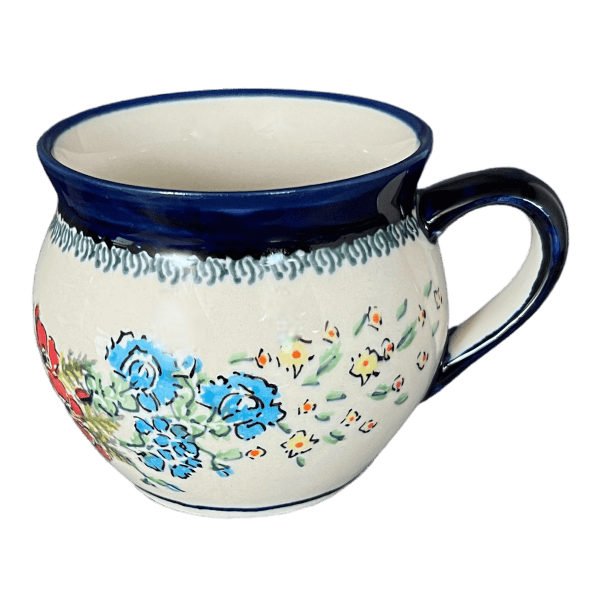Mug, Belly Mug, 10 oz Medium in "Floral Crescent" by Zaklady | Y911-ART237