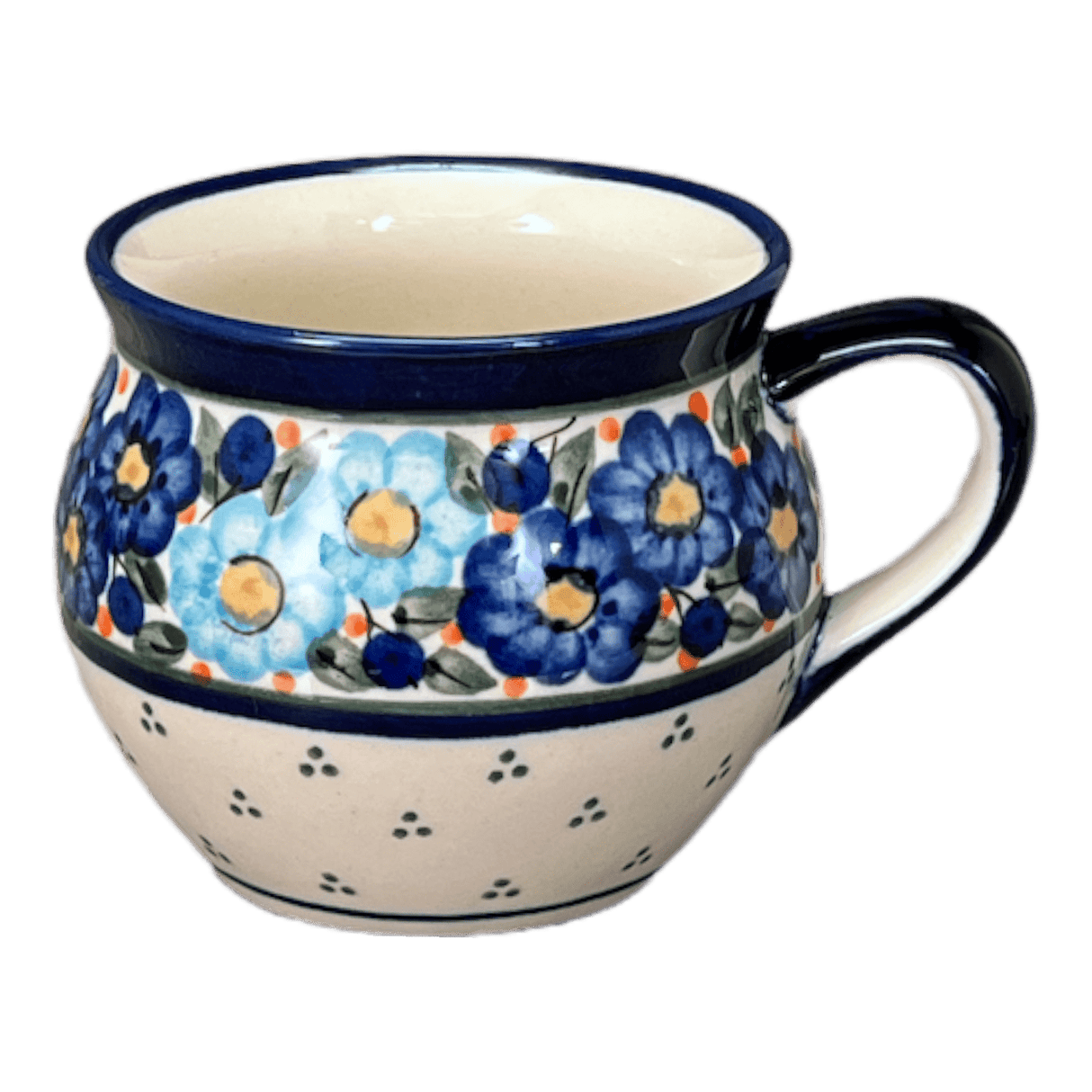 Mug, Belly Mug, 10 oz Medium in "Garden Party Blues" by Zaklady | Y911-DU50