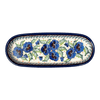 Polish Pottery Zaklady 11" x 4.5" Oval Serving Dish (Pansies in Bloom) | Y928A-ART277 at PolishPotteryOutlet.com