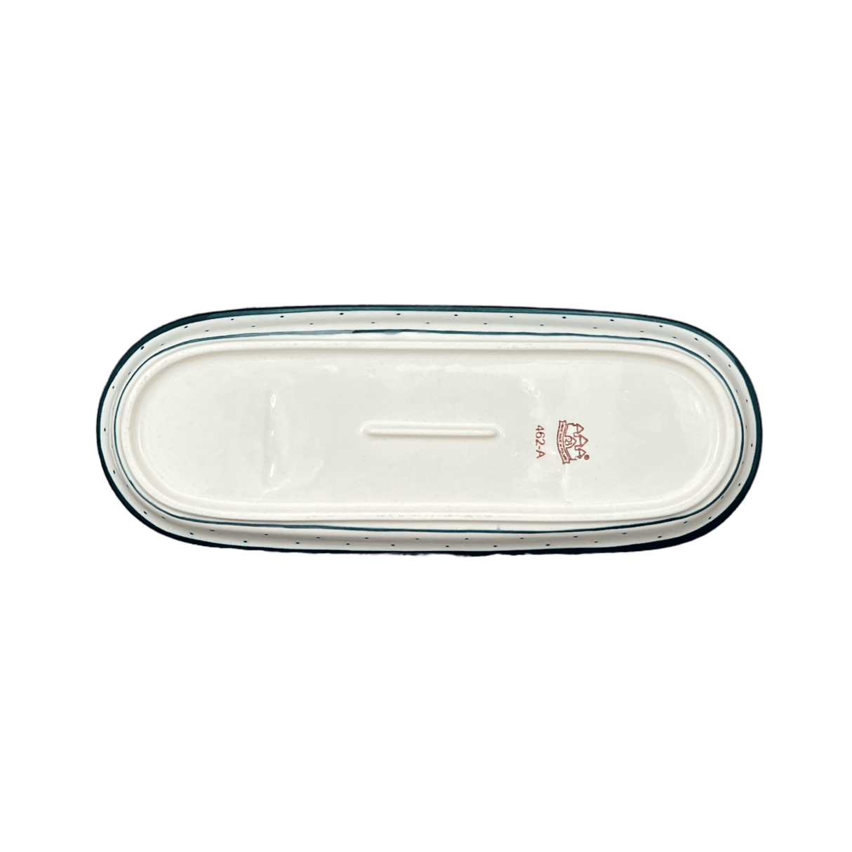 Serving Dish, Oval, 11" x 4.5" in "Orange Wreath" by Zaklady | Y928A-DU52