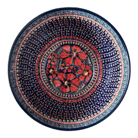 Polish Pottery Zaklady Extra-Deep 8" Bowl (Exotic Reds) | Y985A-ART150 Additional Image at PolishPotteryOutlet.com