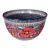 Polish Pottery Zaklady Extra-Deep 8" Bowl (Exotic Reds) | Y985A-ART150 at PolishPotteryOutlet.com