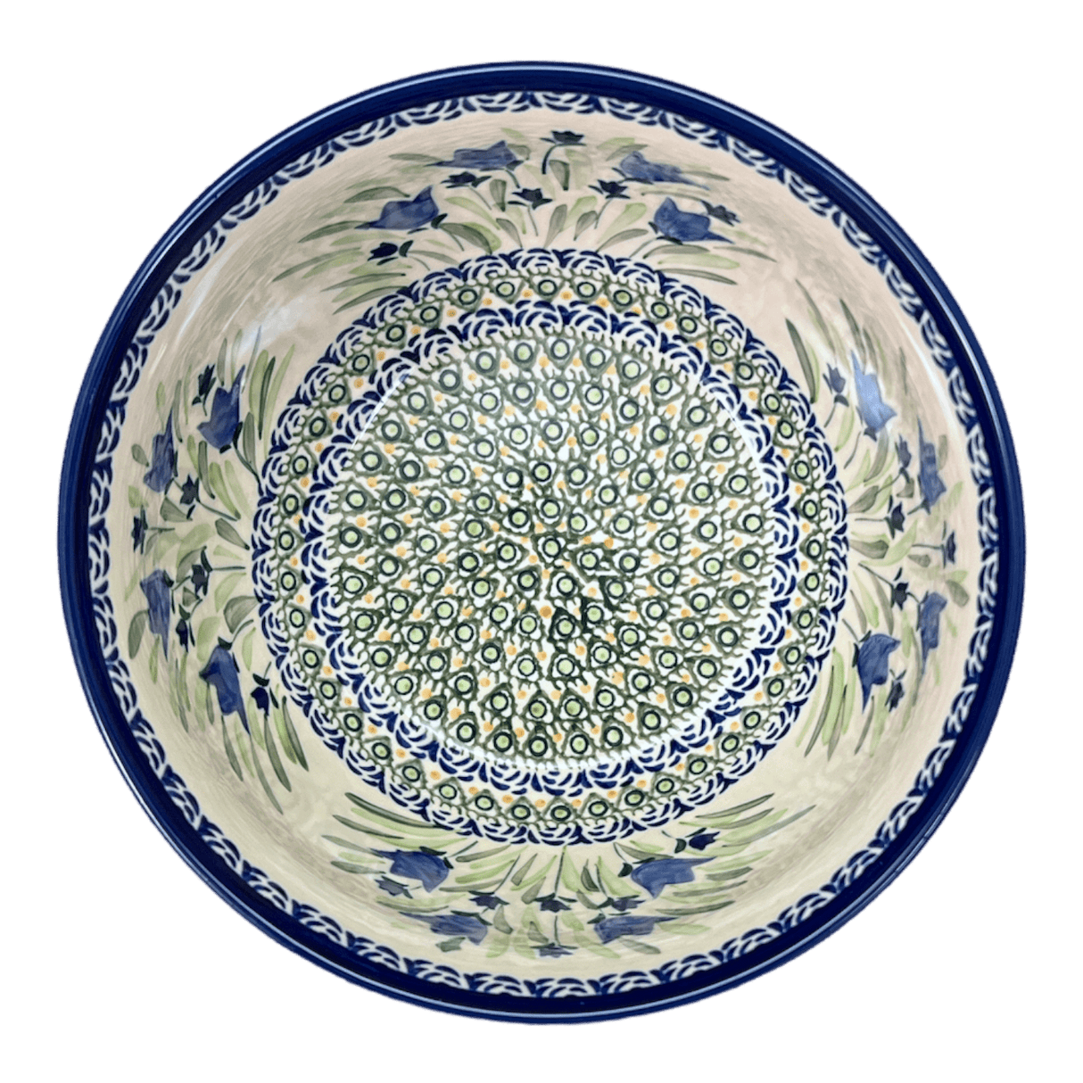 Bowl, Round, Extra-Deep, 8" in "Blue Tulips" by Zaklady | Y985A-ART160