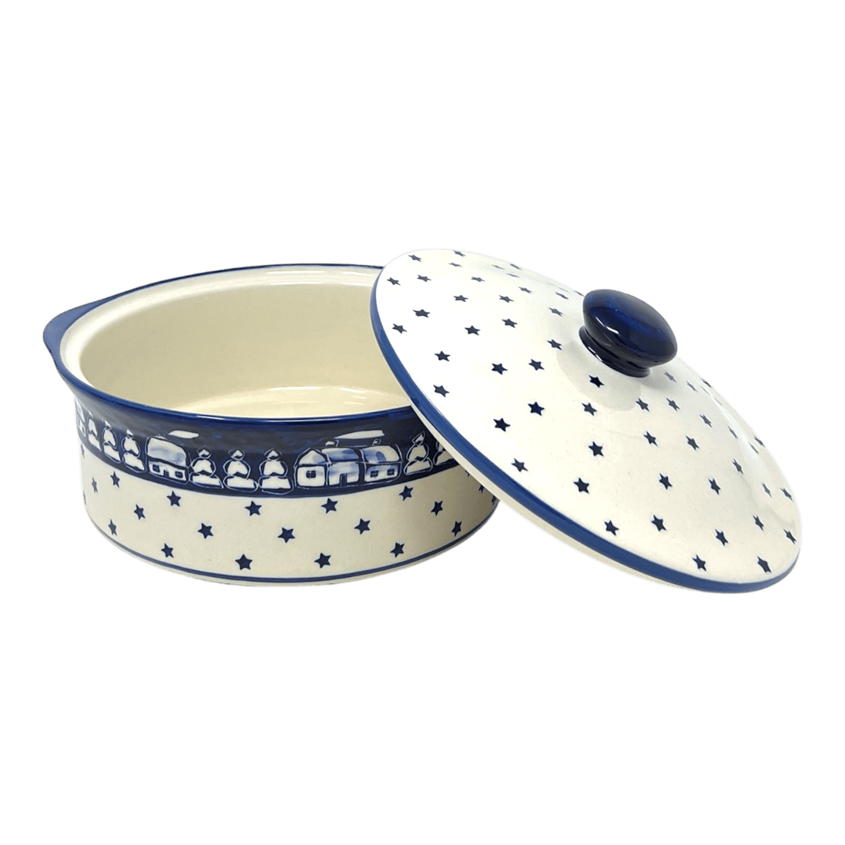 Baker, Round, with Lid, Deep, 8" in "Winter's Eve" by Manufaktura | Z128S-IBZ