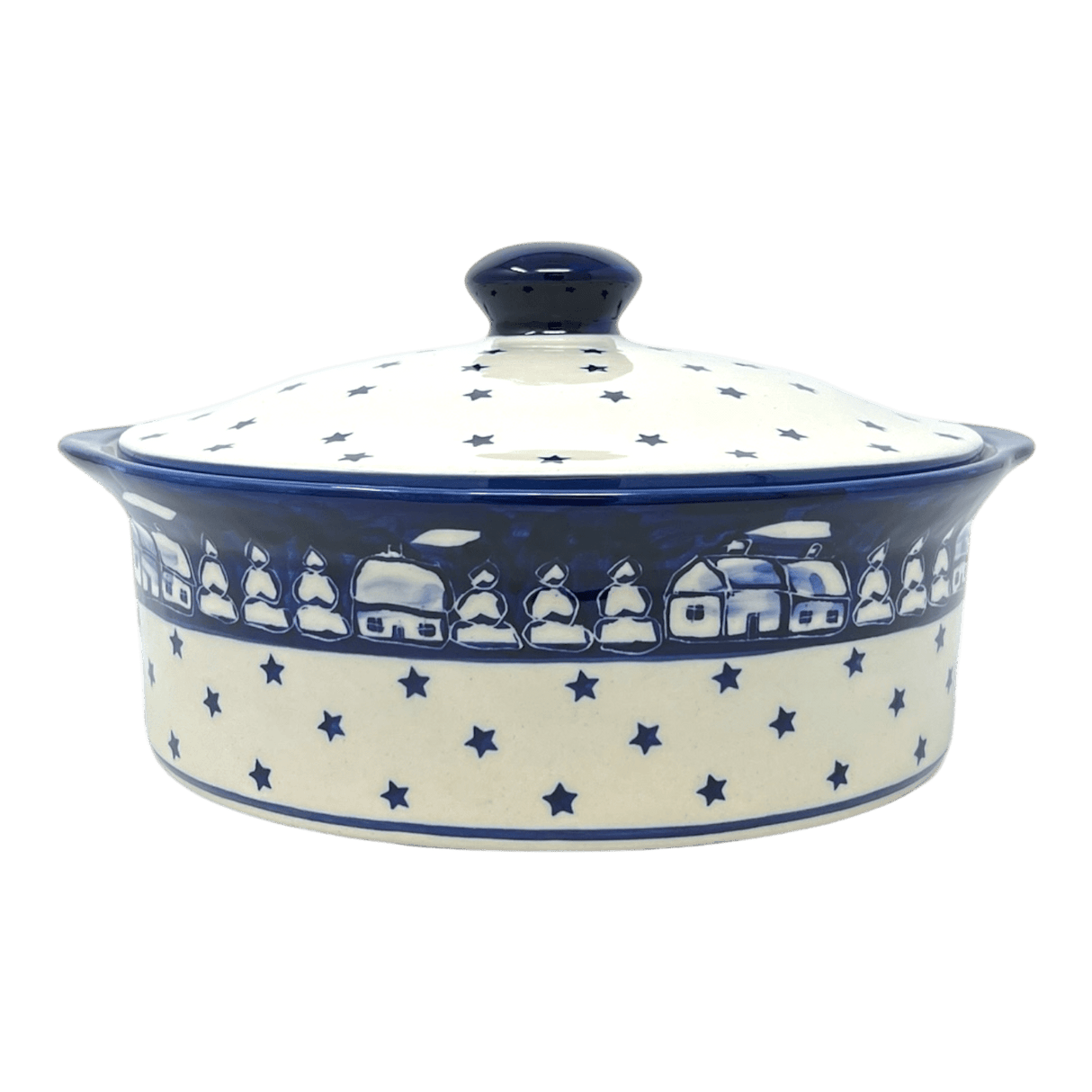 Baker, Round, with Lid, Deep, 8" in "Winter's Eve" by Manufaktura | Z128S-IBZ