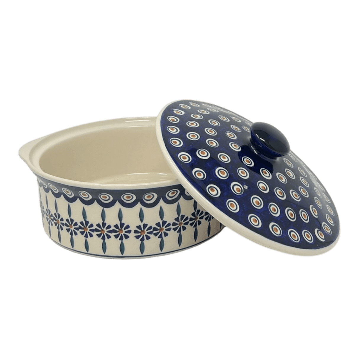 Baker, Round, with Lid, Deep, 8" in "Floral Peacock" by Manufaktura | Z128T-54KK
