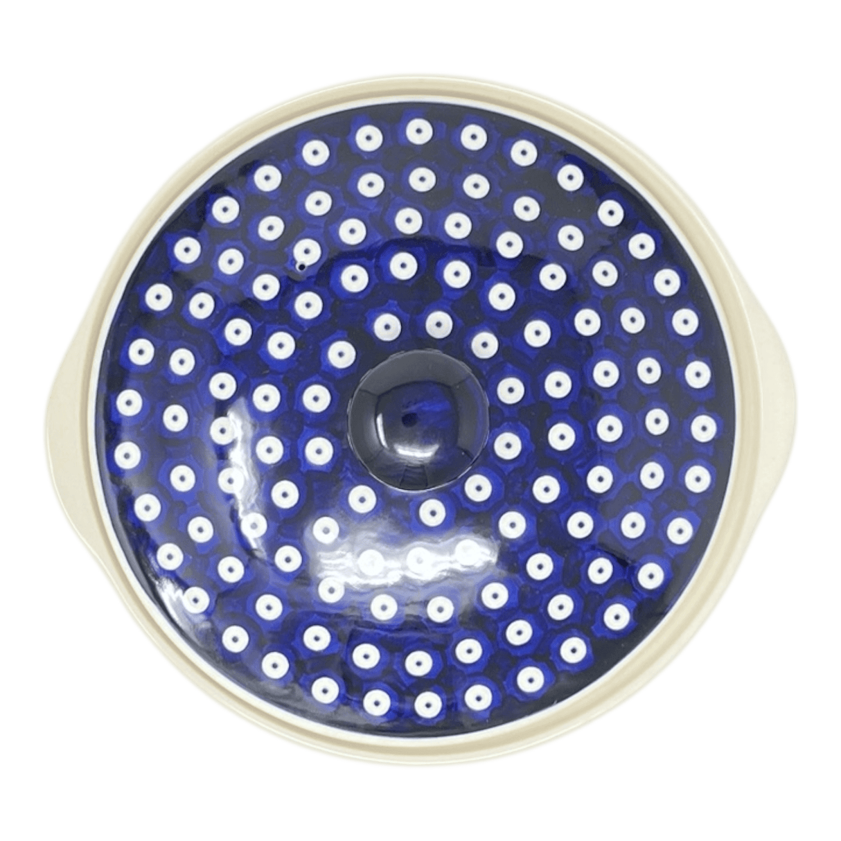 Baker, Round, with Lid, Deep, 8" in "Berry Dot" by Manufaktura | Z128T-BL04