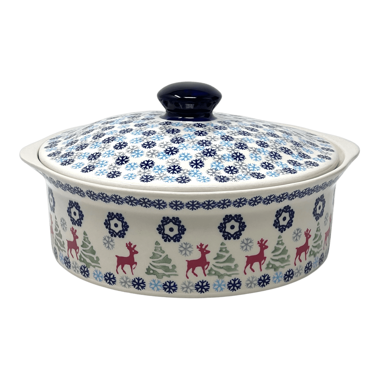 Baker, Round, with Lid, Deep, 8" in "Reindeer Games" by Manufaktura | Z128T-BL07