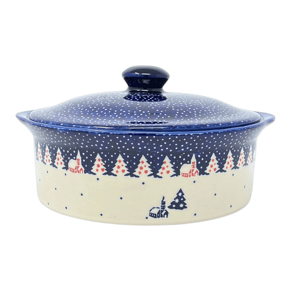 Baker, Round, with Lid, Deep, 8" in "Christmas Chapel" by Manufaktura | Z128T-CHDK